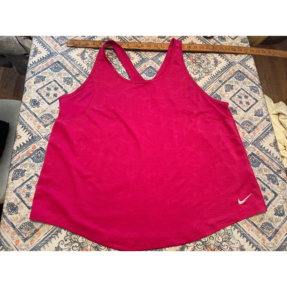Nike Dri-FIT Pink Racerback Tank Top Womens 2X Jacquard Performance Shirt